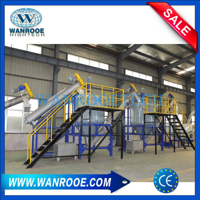 PET Bottle Plastic Flakes Hot Washer Machine WANROOETECH