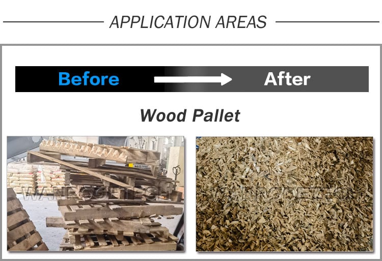 Aplicación de la trituradora astilladora industrial de palés de madera usados