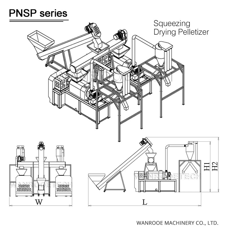 PNSP Plastic Film Woven Bag Squeezing Pelletizing Machine