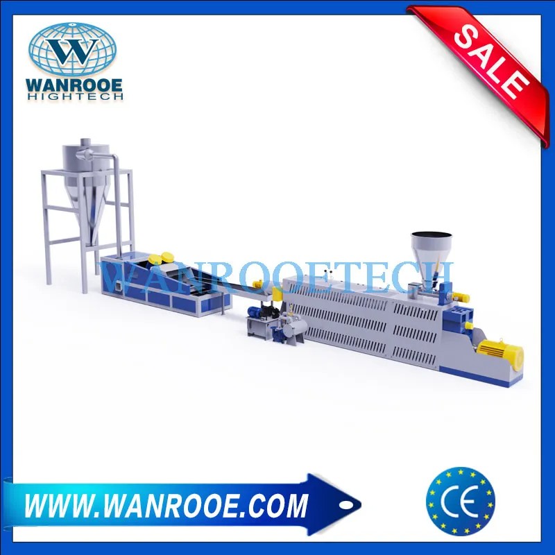 Линия грануляции для хлопьев пластиковых отходов из ПП ПЭ ПС